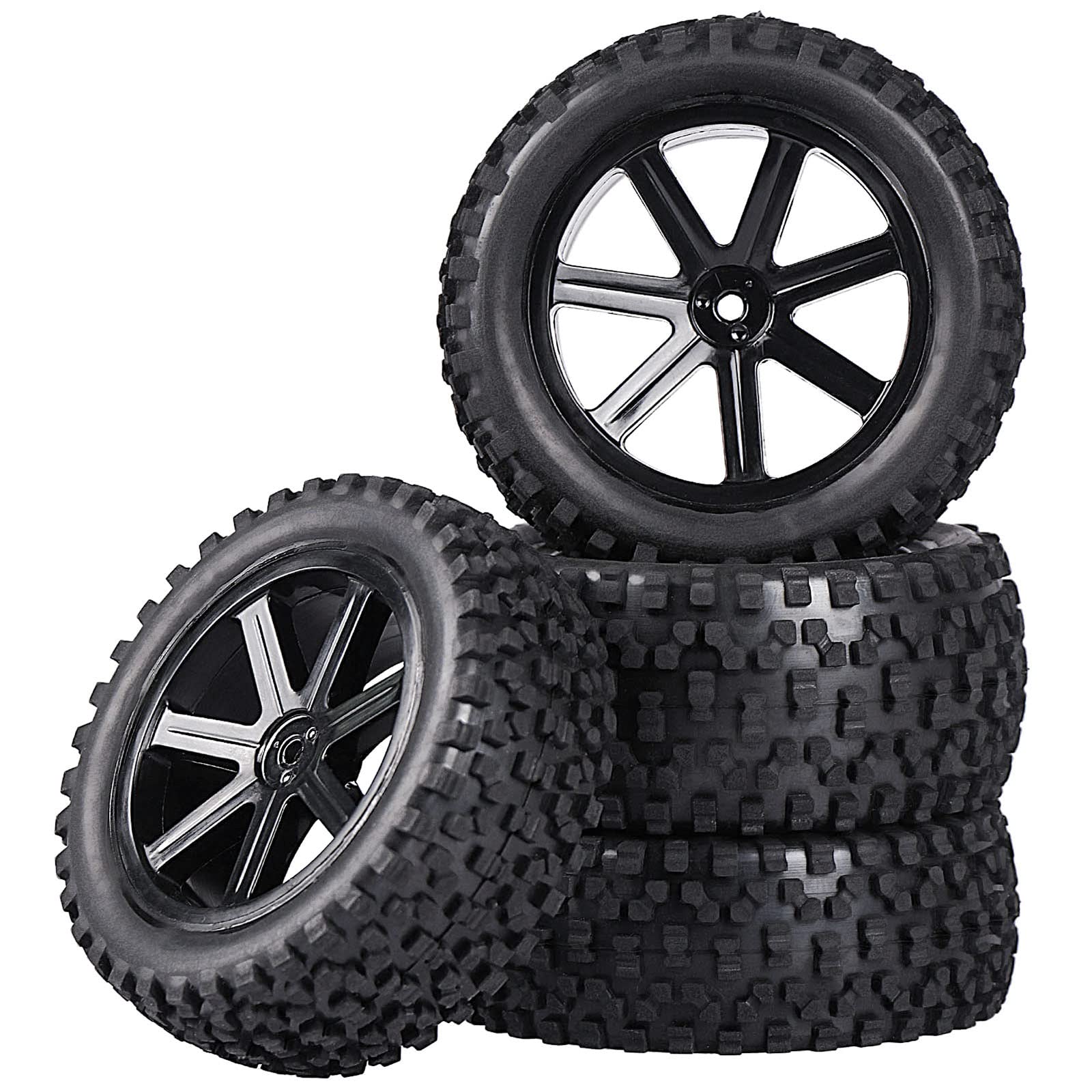 Photo 1 of Aimrock 12mm Hex 2.2'' Pre-Glued RC Buggy Wheels and Tires, Out Dia. 3.5'' for 1/10 1/12 1/14 1/16 Off-Road RC Buggy Truck, Set of 4