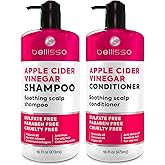 Apple Cider Vinegar Shampoo and Conditioner Set - Stop Flaky and Itchy Scalp – Sulfate Paraben Free Anti Dandruff Soothing Treatment for Dry, Oily and Damaged Hair - Intense Care for Women and Men