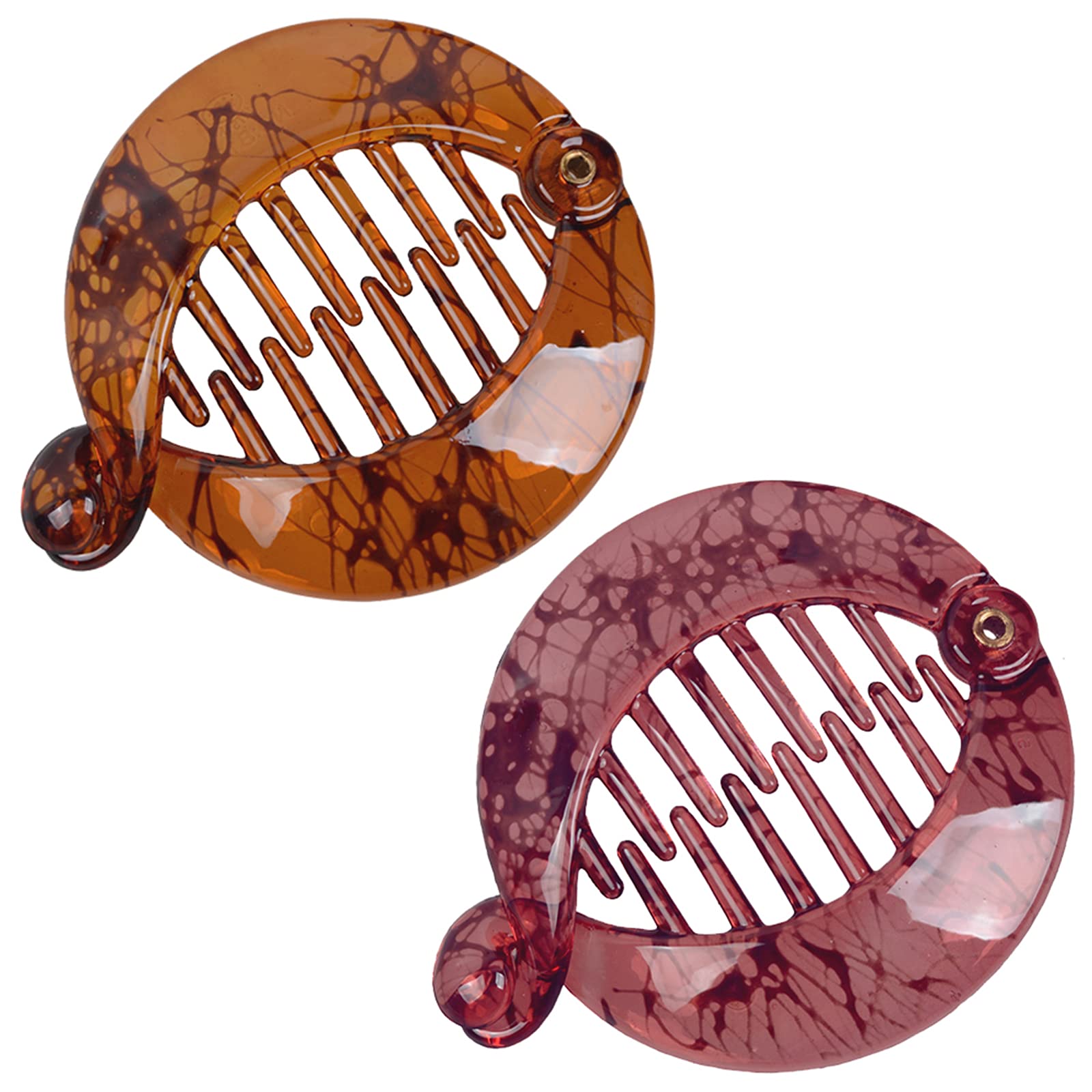 2 Pcs Banana Clip Banana Hair Clips Ponytail Comb Vintage Banana Clips Comb Grip Resin Hair Clips Fish Clips Grip Fish Hair Clips Ponytail Holder Hair Claw Resin Hair Accessories for Women Girls