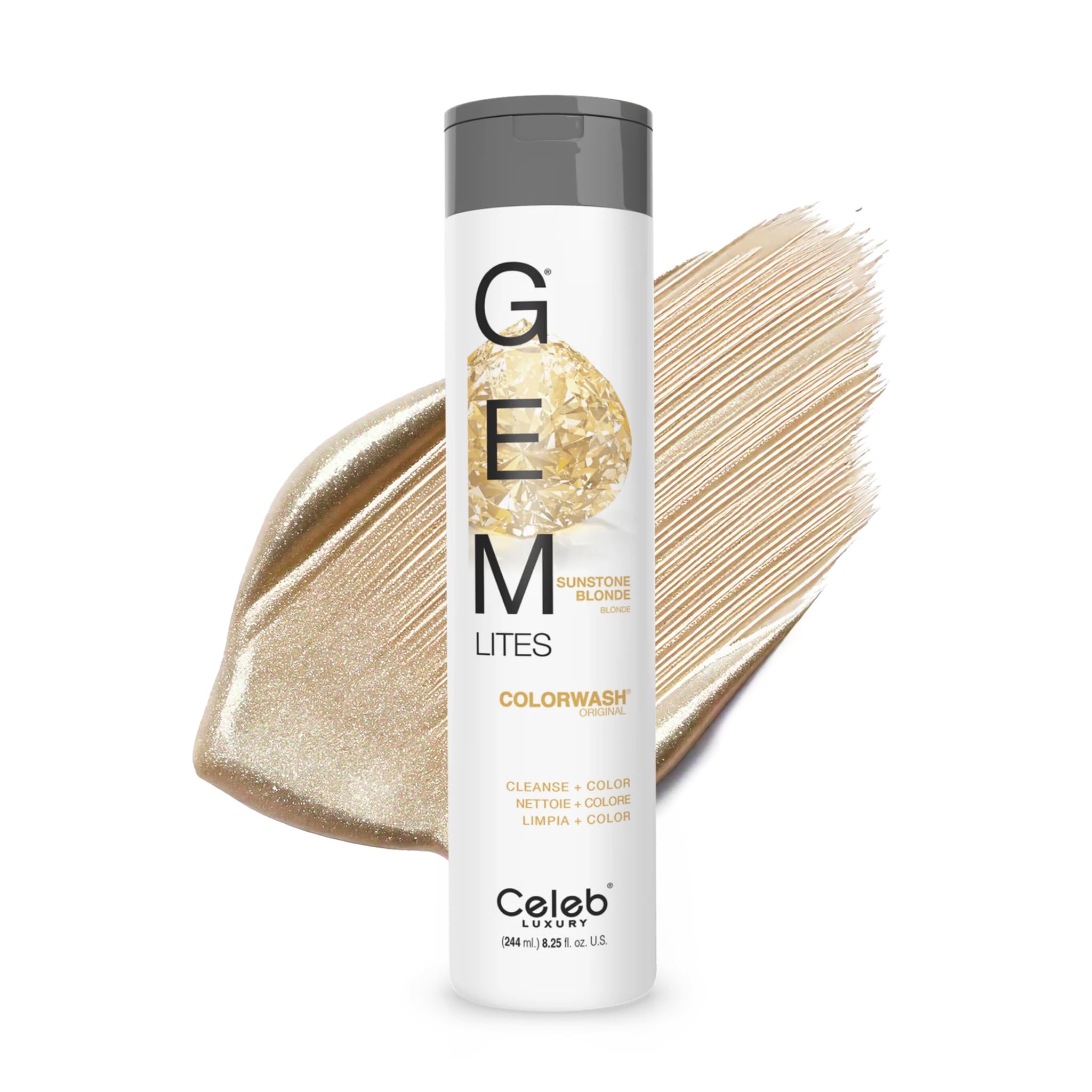 Celeb Luxury Gem Lites Semi Permanent Colourwash Shampoo Blonde - Sunstone 240ml