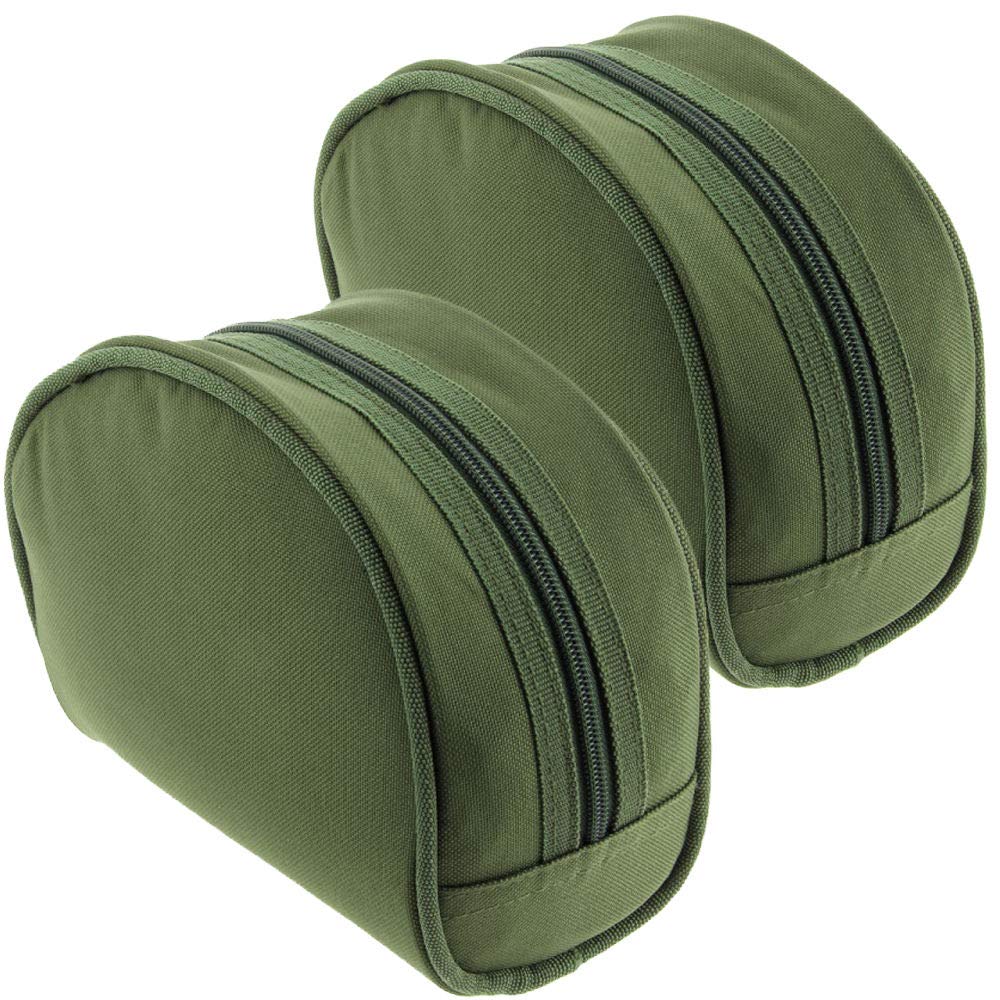 2 X Green Fishing Reel Cases For Coarse Carp Fishing Reels Tackle NGT