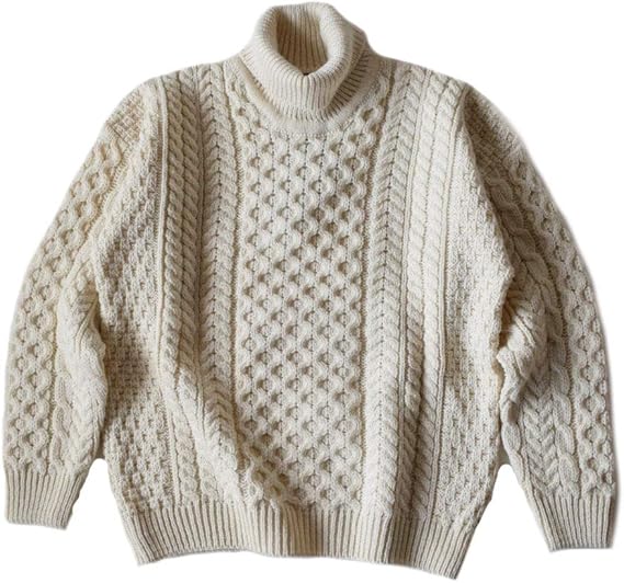 Amazon Aran Woollen Mills アランウーレンミルズ トラディショナル タートルネック アランセーター 162 ナチュラル ホワイト レディース Carraig Donn キャレイグドン アイルランド Xs セーター 通販