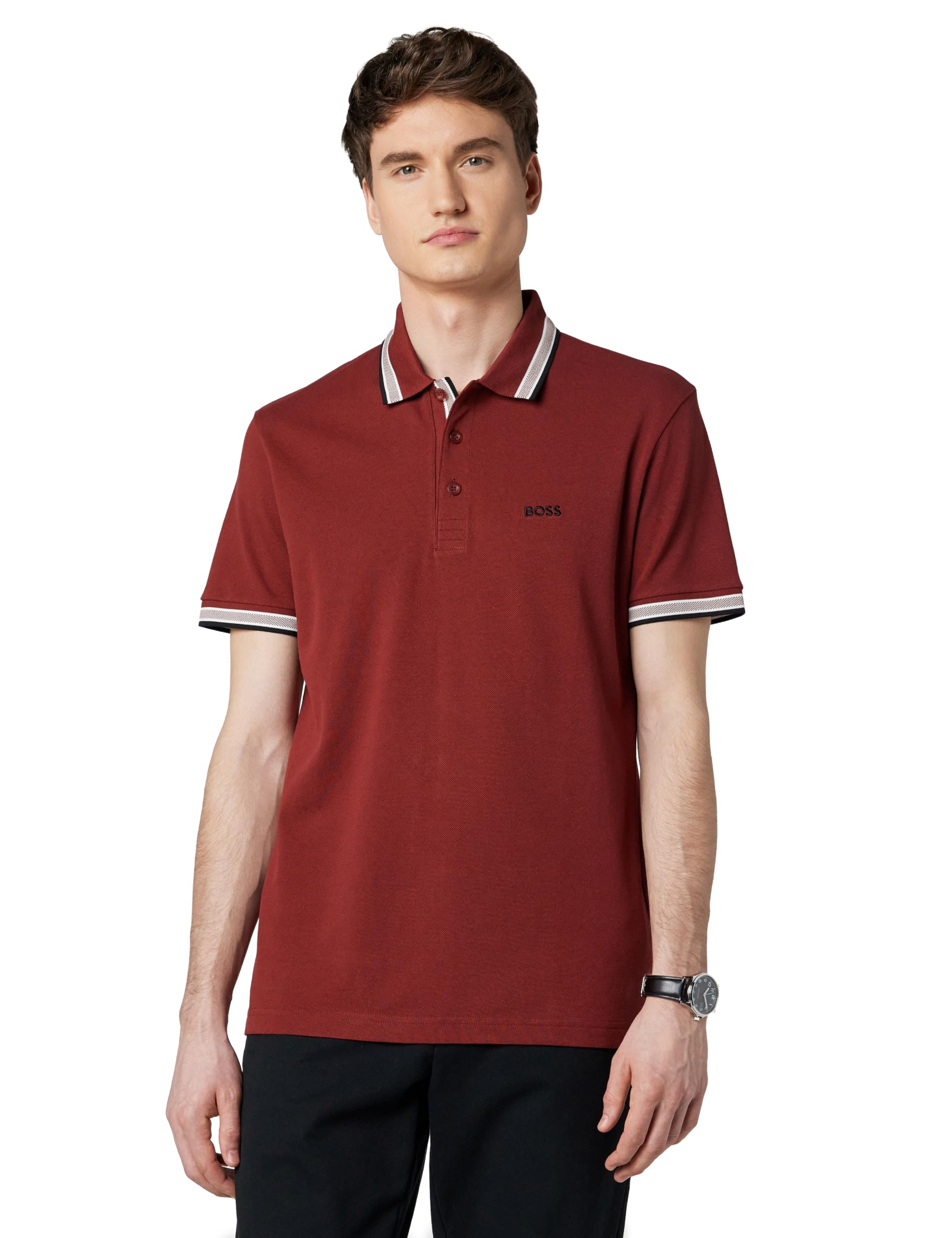 BOSS, Paddy Short Sleeve Polo Shirt, Fired Brick, S