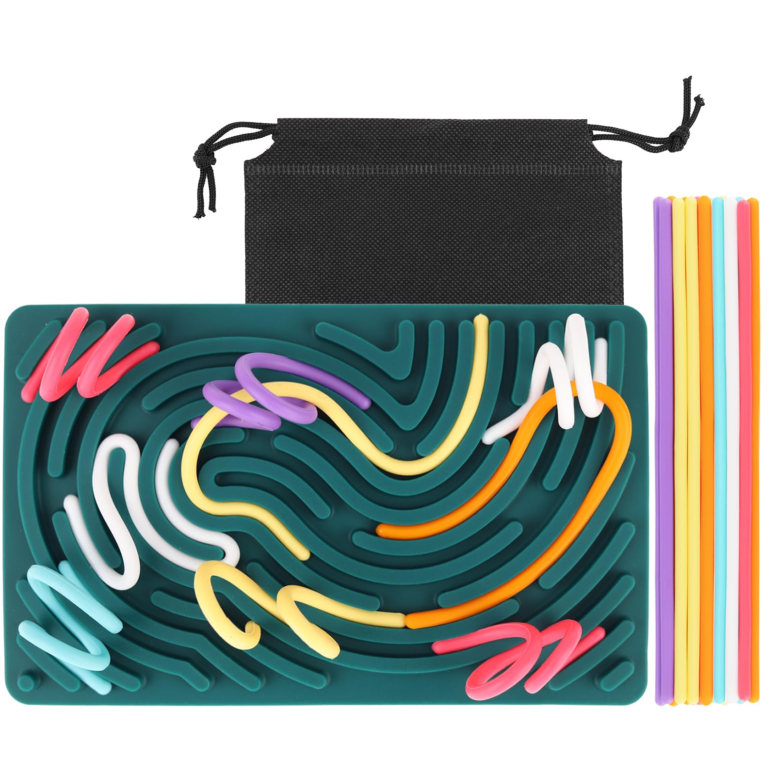 Photo 1 of *** 3 PACK***ddLUCK Sensory Activity Board, Silicone Fidget Toy for Stress Relief, Calming, Focus, ADHD and Autism, 6 Colors Sensory Toys Game Controller for Kids 2+ & Adults with 20 Strings