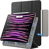 JETech Magnetic Case for iPad Pro 12.9 Inch 2022/2021/2020/2018 (6th/5th/4th/3rd Generation), Pencil 2nd Charging, Magnetic Attachment, Cover Auto Wake/Sleep (Black)