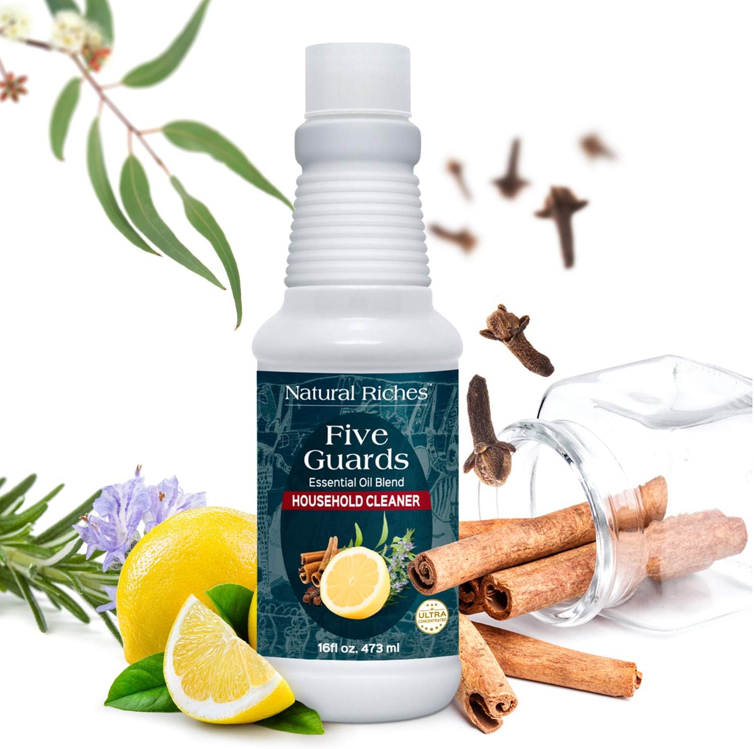 Household Cleaner Concentrate Five Guards 16 fl. oz. by Natural riches from The Tales of French Thieves Essential Oil Blend Household Cleaner: Health & Personal Care
