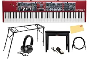 Nord Stage 4 88 Digital Piano Bundle with Adjustable Stand, Bench, Sustain Pedal, Headphones, Instrument Cable, and Austin Bazaar Polishing Cloth