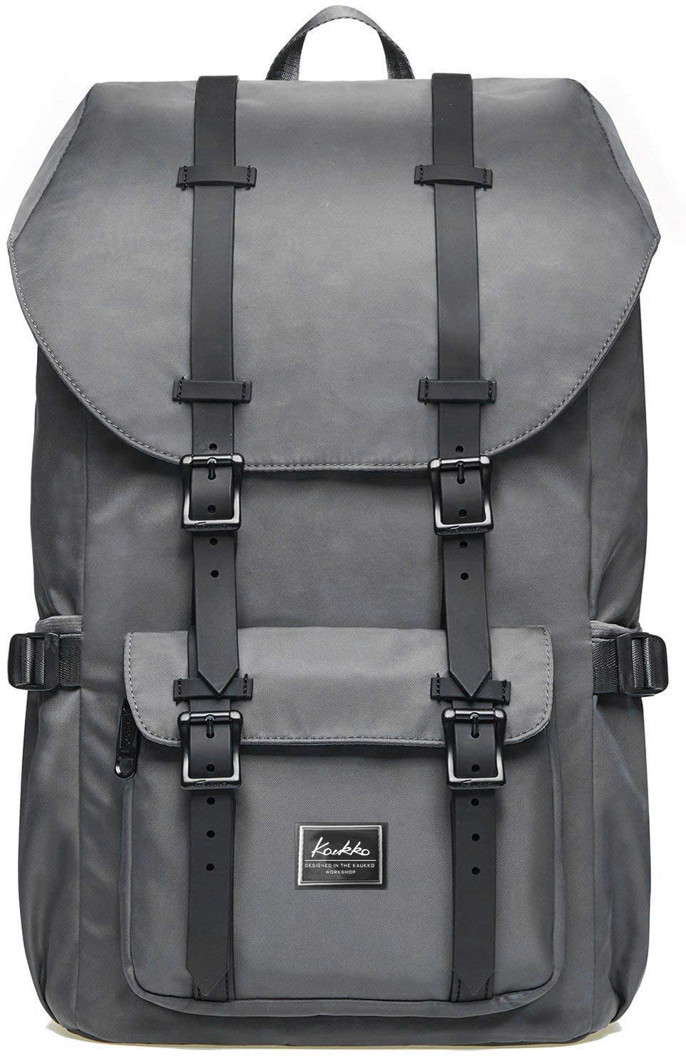 KAUKKO Rucksack Studenten Backpack 17 Zoll für 15" Notebook Lässiger Daypacks Schüler Bag Wandern Casual Daypack, 47 cm, 22.4 liters, Grey (Grau(E5-3))