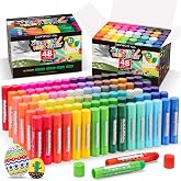 DAWNIGO 96 Pack Tempera Paint Sticks,48 Colors Washable Paint Sticks for Kids,Non-Toxic,90s Quick Drying, Allergen Free and High Coverage Solid Tempera Paint Stick,Ideal Gifts for Kids and Toddlers