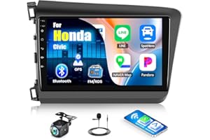 [2G+64G] Android 15 Car Stereo for Honda Civic 2012 2013 2014 2015 with Carplay/Android Auto, 9 Inch Touch Screen Head Unit R