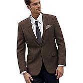 Tweed Herringbone Men Suit Jacket Retro Suits Separates Coat Slim Fit Groom Tuxedos Blazers Prom Suit Jackets Blazer Sport Coats for Men Dark Brown 3XL