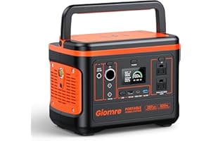 Giomre Portable Power Station, 297Wh Backup Lithium Battery Generator with 600W AC Output and 120W Fast Charging, Solar Generator for Outdoors Camping, Travel Emergency, Home Blackout