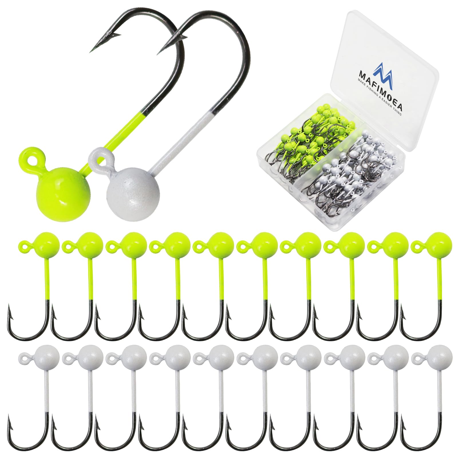 Photo 1 of 100PCS Crappie Jigs Fishing Kits Jig Heads Fly Tying Jigs Kit Small Fishing Hooks Mixed Colors Fishing Lures