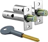 Yale Security Lock Chrome Pack of 2 Key Operated Concealed Door Bolts