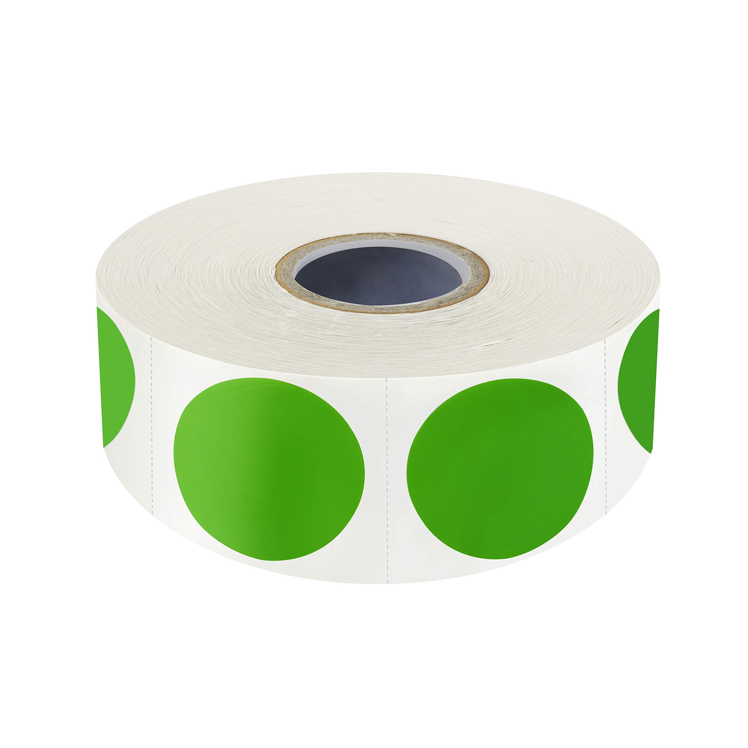 1500 PCS Green Round Color Coding Circle Dots Inventory Stickers Labels with Perforation Line in Roll (Each Measures 1" in Diameter) — image 1