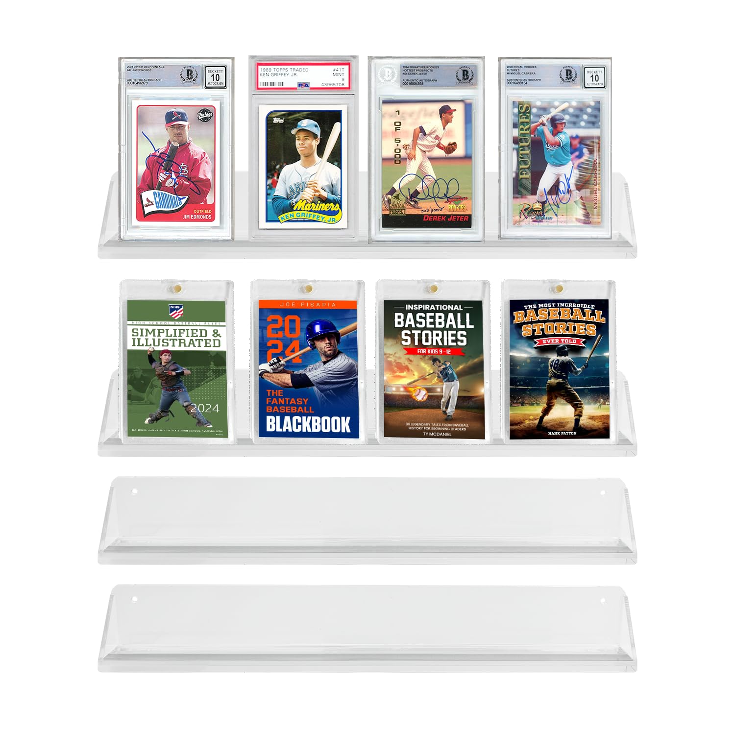 Photo 1 of Acrylic Sports Card Display Stand?Wall Trading Card Display,Card Display case fit for Pokemon Cards,Football Cards,Basketball Cards,Hockey Cards,Graded Cards,Trading Card,Sport Cards(4pcs)