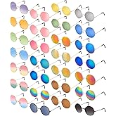 Blulu Pairs Round Hippie Sunglasses Colored Disco Glasses 70s Outfits Groovy Party Decorations Sunglasses for Women Men