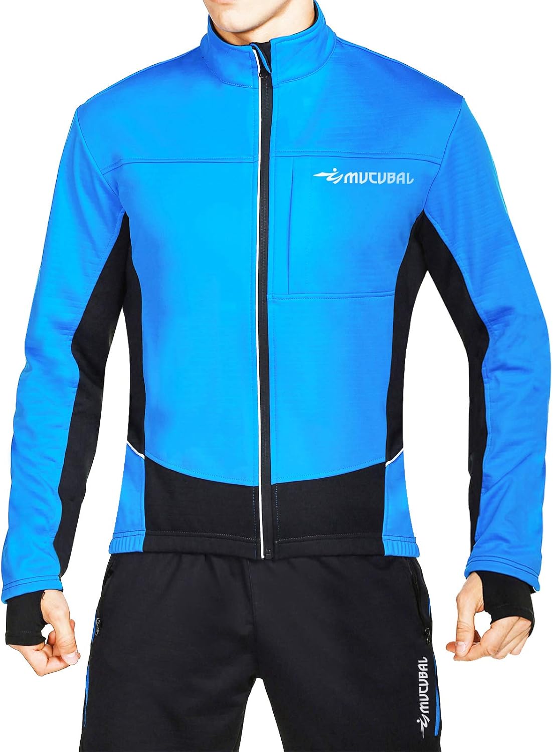 MUCUBAL Men's Cycling Jacket Windproof and Water-Resistant Coat Winter Thermal Breathable Bike Windbreaker: Clothing