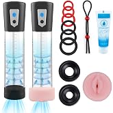 Men's Growth Pump with Strong Suction Vacuum Pump with ED Screen Powerful Electric Vacuum Pump Inch Adjustable Men's Underwear Set Training Tools to Be a Bigger Men KREVJGK10(Charge)