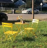 Grand patio Folding Bistro Set 3 Pieces Yellow Weather Resistant view 6