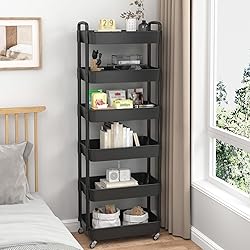 Sywhitta 6-Tier Plastic Rolling Utility Cart with