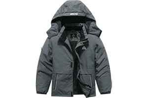 MOERDENG Kid's Waterproof Ski Snow Hooded Coats Boy's And Girl's Warm Winter Jacket Snowboard Windbreaker Hooded Raincoat