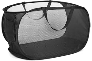 CAVLA Durable Collapsible Laundry Baskets, Pop Up Laundry Hamper, Collapsible Mesh Dirty Clothes Hamper, Clothes Storage Bask