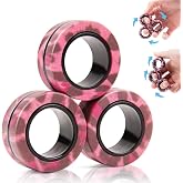 3PCS Magnetic Rings Fidget Toy Set,Adult Fidget Magnets Spinner Rings for Anxiety Relief Therapy, Stocking Stuffers for Adults Men Teens | Gift for Boys Girls Kids
