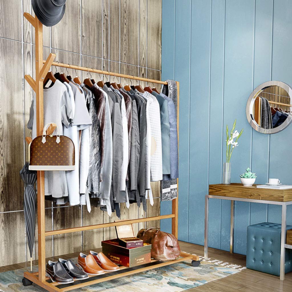 K-Y Perchero de pie Piso de bambú Perchero Simple árbol Tenedor