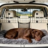 ERYTLLY Dog Car Barrier for SUVs, Vehicles, Dividers, Adjustable Heavy-Duty Wire Pet Gate, Foldable Car Pet Barrier with Mesh Bag, Car Accessories Safety Travel, for Cargo Area 36.6" to 64.5" Width