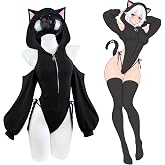 KORURACLUB Cat Maid Outfit Sweater Cosplay Lingerie Set | Women's Lingerie Set，Animal Cosplay Lingerie，Women's Exotic Costumes，Kitten Cosplay，Festival Outfit，Halloween Costume