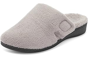 Vionic Women’s Gemma Mule Slipper - Comfortable Spa House Slippers that include Three-Zone Comfort with Orthotic Insole Arch Support, Soft House Shoes for Ladies