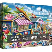 Beach Surf Cottage Puzzle 1000 Teile – Sommer Hawaii Landschaft, 70x50 Cm, Mit Poster