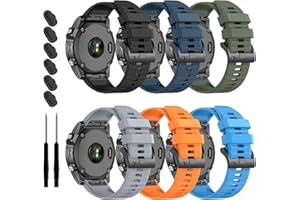 ZPJPPLX 26mm Silicone Sport Bands Compatible with Garmin tactix 8 Fenix8 AMOLED 51mm/Fenix 7X/7X Pro/6X/6X Pro/5X/5X Plus/3/3 HR,Watch Strap For Garmin Descent Mk2/2i/3i 51mm/tactix7 Pro/Enduro3/2
