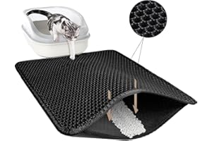 TidyNuts Cat Litter Mat for Pet Kitty Litter Box,Honeycomb Double Layer Cat Litter Box Mat,No Slip Cat Litter Trapping Mat,Urine and Waterproof,Scatter Control,Washable Easy Clean