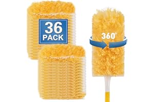 Bambeav 36 Pack Heavy Duty Duster Refills, Unscented Disposable Dusters Kit for Cleaning Dusting Furniture Blind Ceiling Fan,