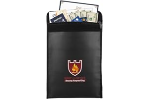 Fireproof Money & Document Bag, MoKo File Document Organizer 15" x 11" Fire & Water Resistant Cash & Envelope Holder, Protect Your Valuables, Documents, Money, Zipper Closure for Protection, Black
