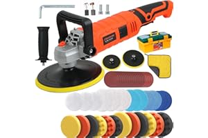 SONNLER Buffer Polisher, 1800w 7 Inch/6 Inch Rotary Car Buffer Polisher Waxer, 7 Variable Speed 1000-3500 RPM, Handle Polisher for Car Polishing, Waxing, Glaze, Sanding