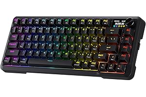 Redragon K724 PRO Wireless Gasket Gaming Keyboard w/Hype Screen & Knob, 81-Key Mechanical Keyboard, Easy-Control 1.14’’ TFT I