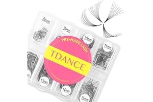 TDANCE 600 Fans Premade Fans Eyelash Extensions 8-15mm Mixed Length Pre Made Fans Lash Extensions 5D 8D 10D 12D 14D 16D 24D Handmade Promades Eyelash Fans C/D Curl Loose Fans(600-10D-0.05-D-8-15mm)