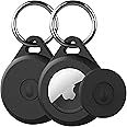 LOVYONES Air tag Keychain Holder Case for Apple Air tag, 2 Pack of IPX8 Waterproof, Fully Shockproof, Anti Scratch Air tag Holder Case for Key, Kid, Bag, Luggage, Pets Collar