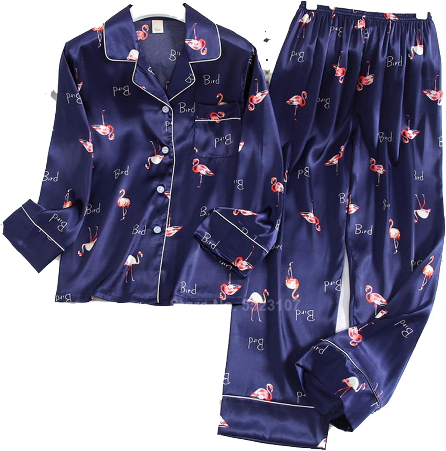 Bathrobes 10Colors Women Lounge Set Silk Top Pants Leopard Full Sleeve