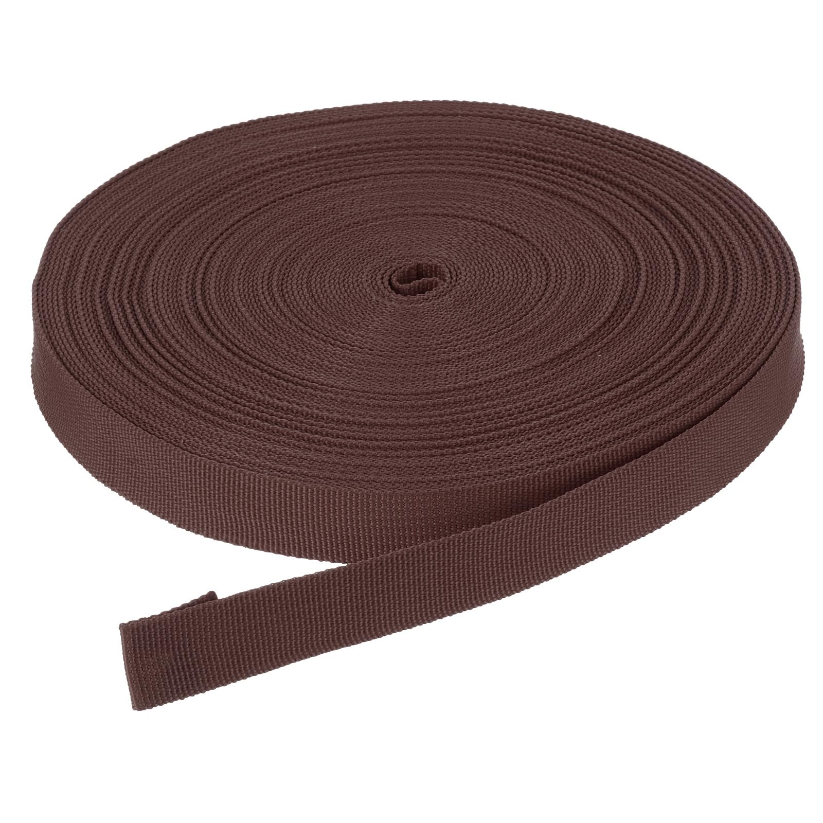 DMiotech 25 Yard x 3/4 inch Width Nylon Webbing Strap Poly Flat Webbing Strapping for DIY Craft Backpack Strapping Sewing, Outdoor Gear Repair, Dark Brown