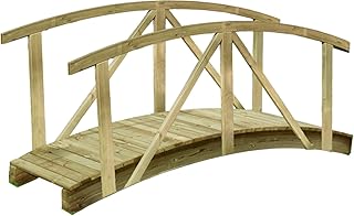 Gartenpirat Teichbrücke gebogen aus Holz mit Geländer