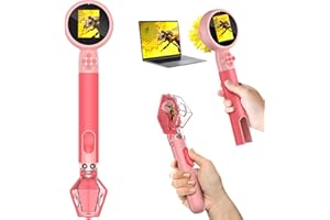 LEUOA Microscope for Kids with Bug Catcher, 1080P HD Digital Handheld Portable Kids Microscope, 2 in 1 STEM Science Educational Learning Kit Christmas Birthday Gifts Toys for 3-15 Boys & Girls(Pink)