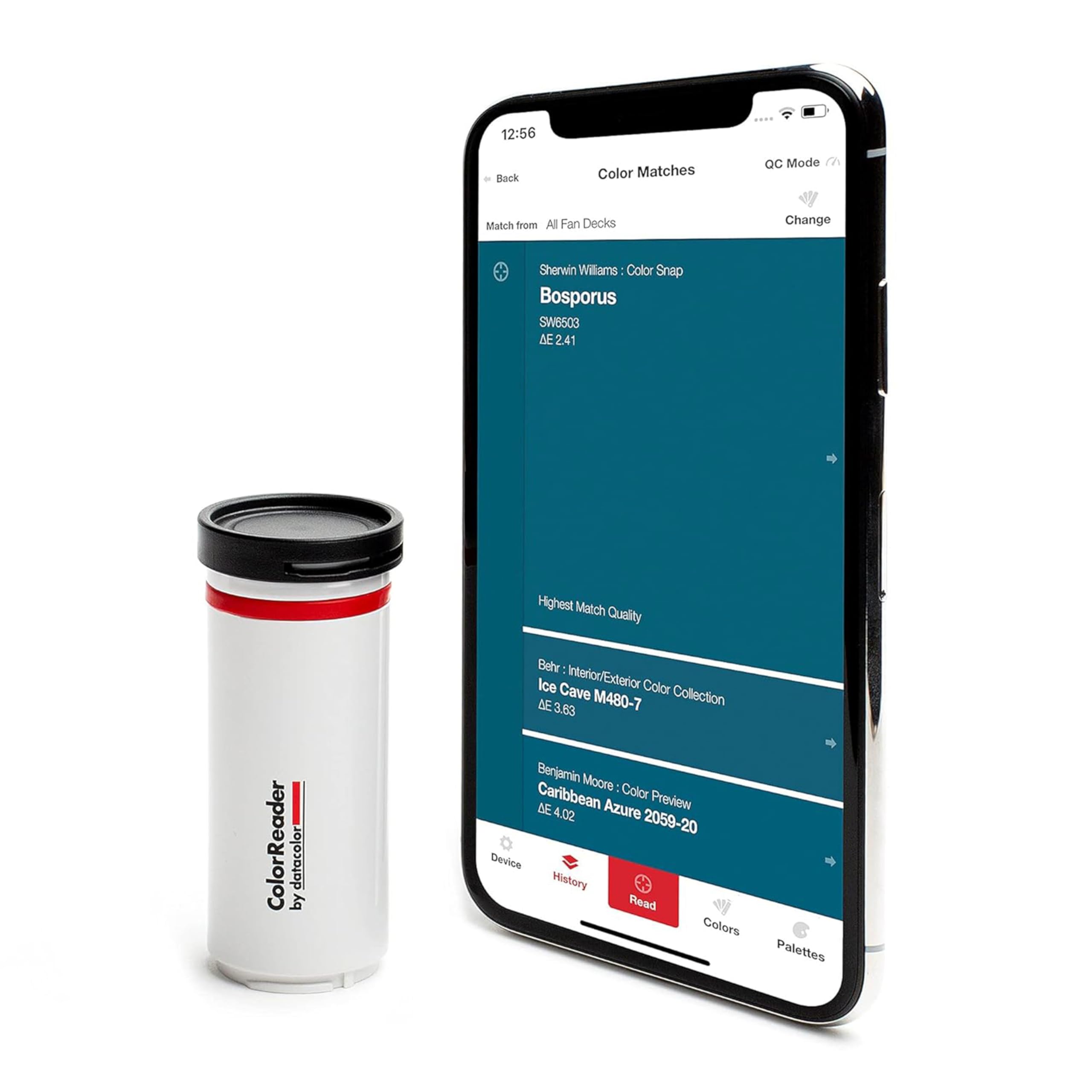 Datacolor ColorReader: Colour measuring device for digital colour determination, compatible with over 20 brand colour fans from RAL, Farrow & Ball, Sikkens, Valspar, Rust-Oleum (approx. 20000 colours)