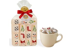 SARAH'S CANDY FACTORY 30 Count Christmas Marshmallow Gift Pack, Soft & Fluffy Vanilla Marshmallows, Festive Holiday Treats, Cute Snowman Packaging, Perfect for Gifting, Hot Chocolate, & Stocking Stuffers, 4.5 OZ 30 count