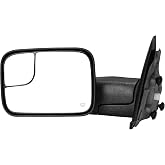 AUTOSAVER88 Tow Mirror for 02-08 Dodge Ram 1500, 03-09 Ram 2500 3500, Left | Driver Side Towing Mirrors with Power Adjusted Glass Heated Manual Folding Manual Flip Up Black Housing