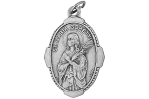 VENERARE 1" Saint and Holy Subject Medal with Prayer Card | Over 25 Different Saints | Durable and Detailed Charm | Pendant Medal Carded with Prayer I (St. Maria Goretti)