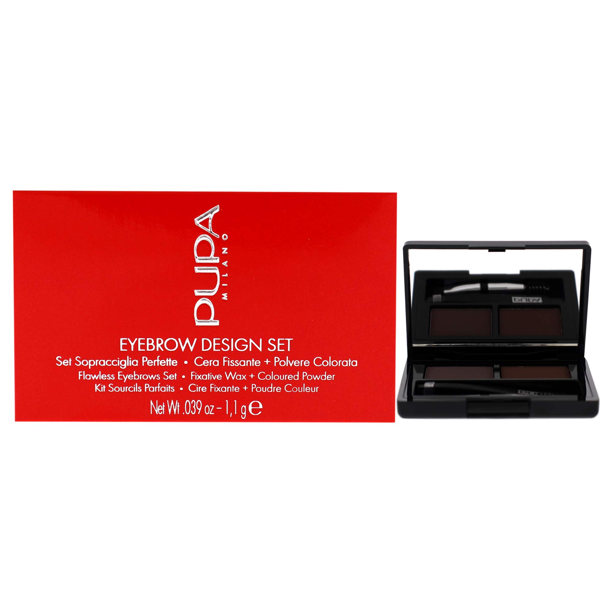 PUPA Milano Eyebrow Design Set, Dark Brown 1.1 g